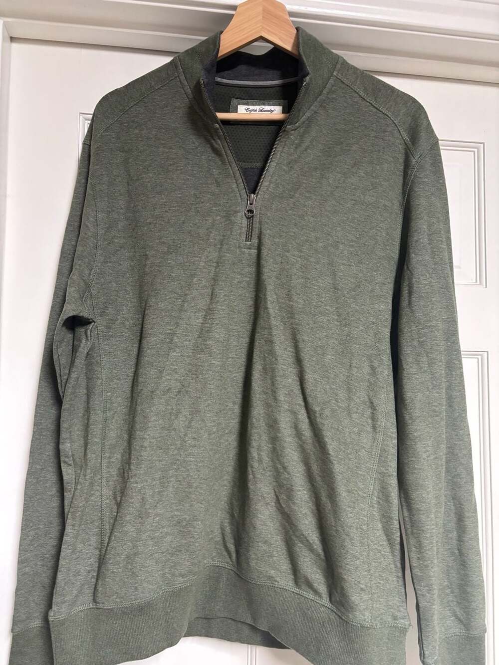 English Laundry Quarter Zip Pullover Size M Olive Green